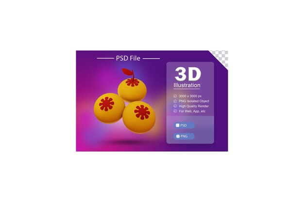 PSD 3d-psd-symbol chinesische orange der chinesischen neujahrsillustration auf isoliertem hintergrund