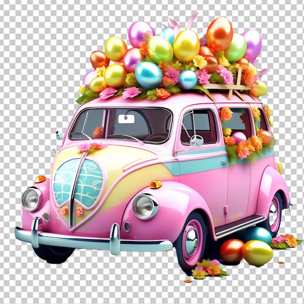 PSD 3d psd de la voiture de pâques