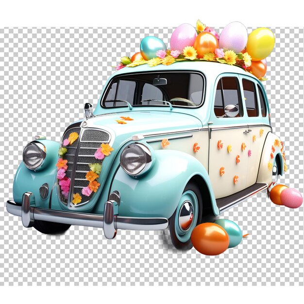 PSD 3d psd de la voiture de pâques