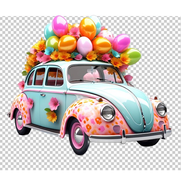 PSD 3d psd de la voiture de pâques