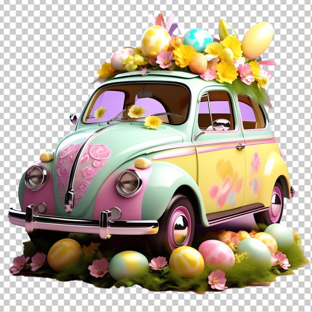 PSD 3d psd de la voiture de pâques