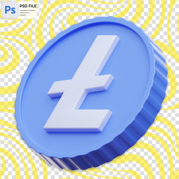 3D-PSD-Vorlage mit isolierter PNG-Illustration des Münze-Icons