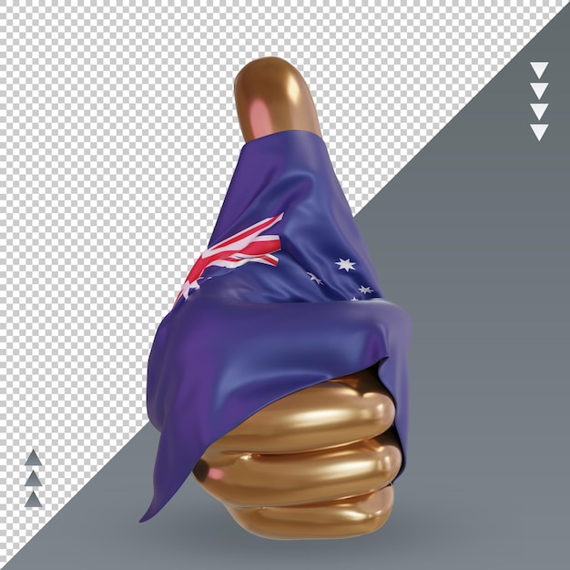 PSD 3d pulgar australia bandera representación vista frontal