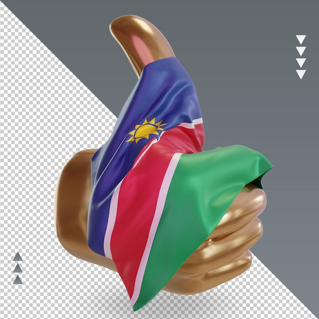 3d pulgar bandera de namibia renderizado vista izquierda