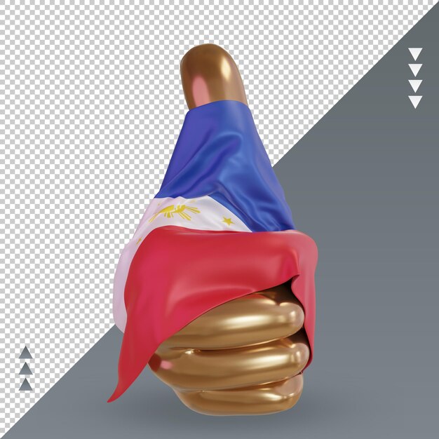 PSD 3d pulgar filipinas bandera representación vista frontal