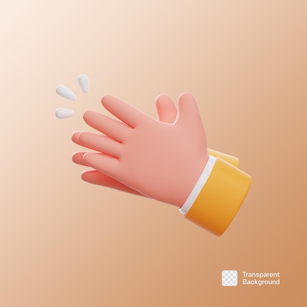 3D pulgares hacia arriba aplaudiendo señalando el gesto de la mano plantilla PNG