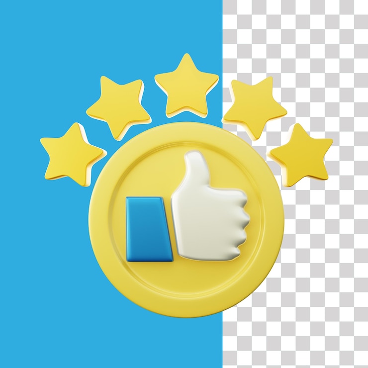PSD 3d pulgares arriba ilustración