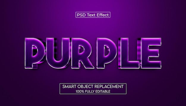 3D purple editable text effect
