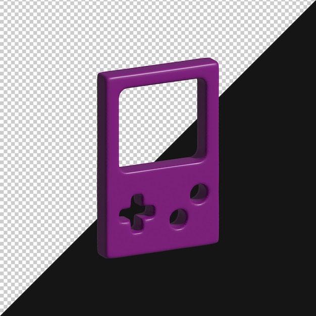 3D purple game console