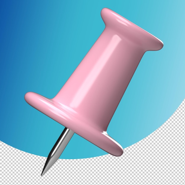 PSD 3d-push-pin mit süßem rosa symbol