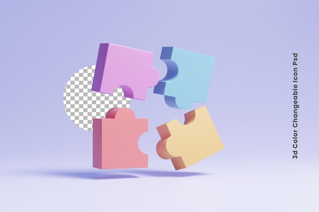 3D-Puzzle-Symbol für Teamwork-Konzept-Symbol oder 3D-Puzzle-Lösungskonzept-Symbol