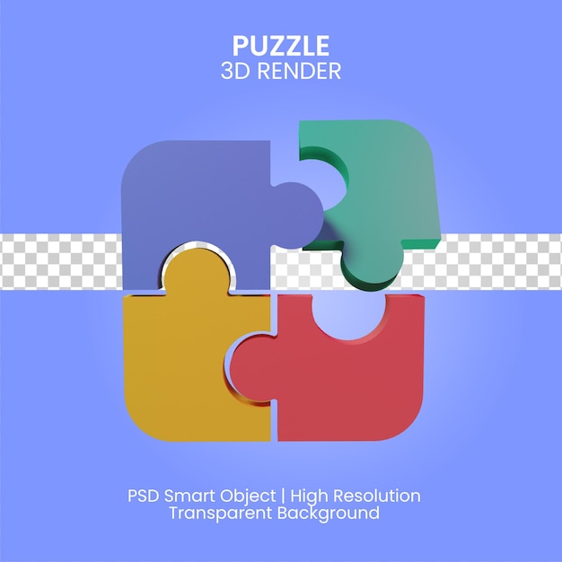 PSD 3d-puzzle-symbol isoliert