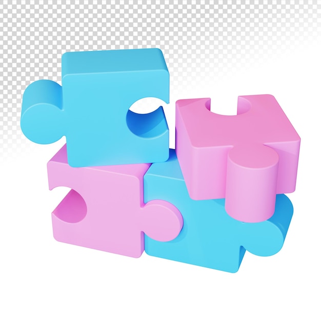 3D-Puzzleteile hochwertige Render isoliert