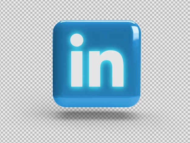 PSD 3d-quadrat mit linkedin-logo