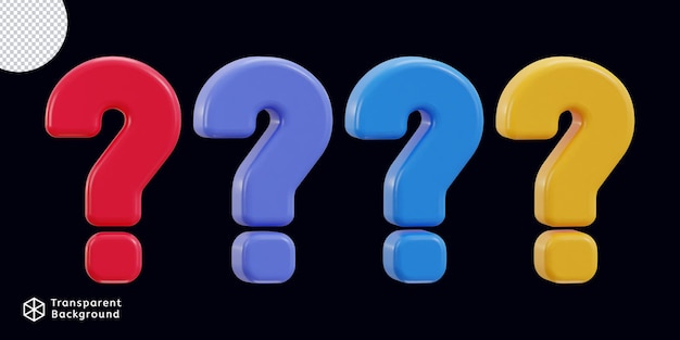 3d question mark icon set