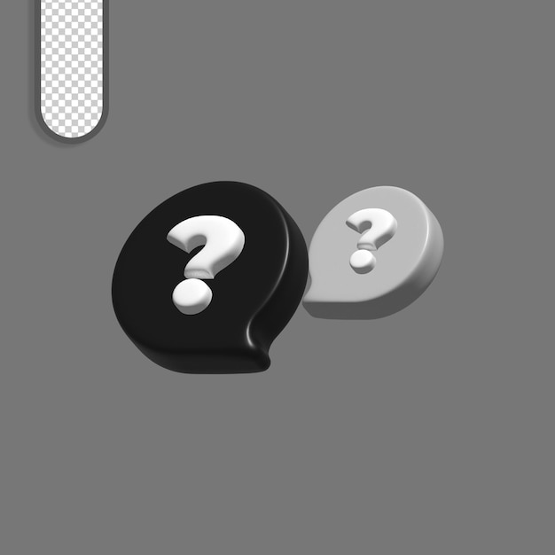 3D Question Marks in Speech Bubbles
