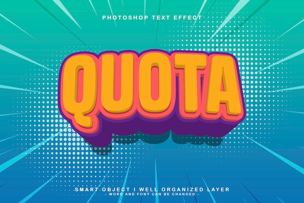 3d quota editable text effect mockup template