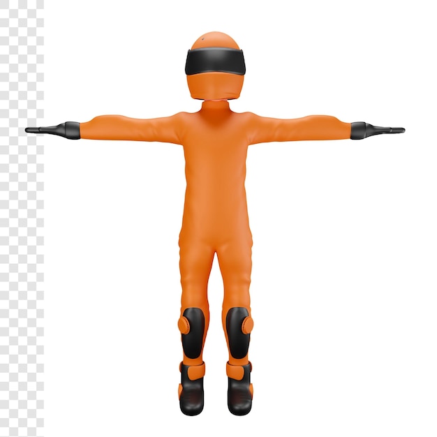 PSD 3d racer vestindo uniforme