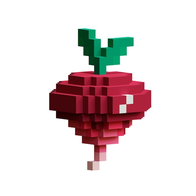 3d radish icon pixel veggie png collection retro game assets voxel vegetables icons