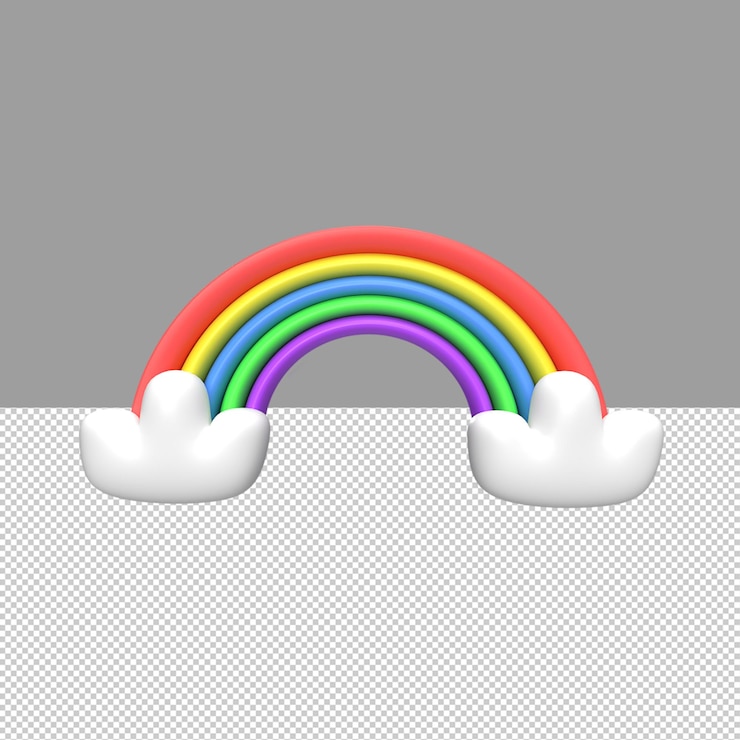 PSD 3d rainbow cartoon estilo ilustração de objeto renderizado