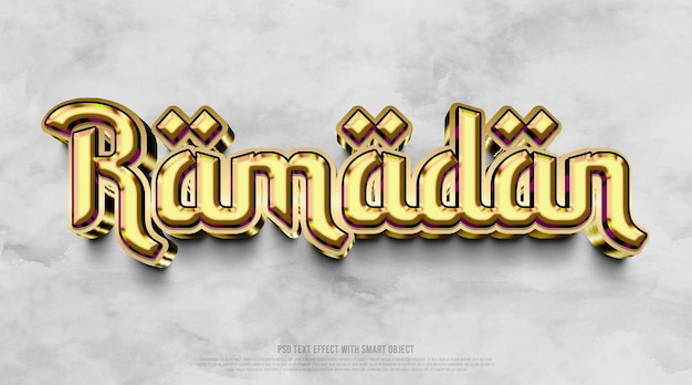3d ramadan kareem bearbeitbare texteffekt-modellvorlage