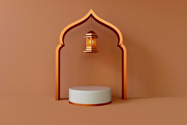 3d ramadan kareem mit podium