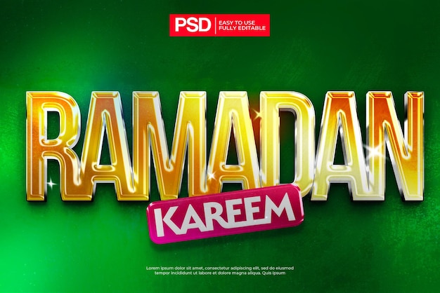 3d ramadan kareem text effect