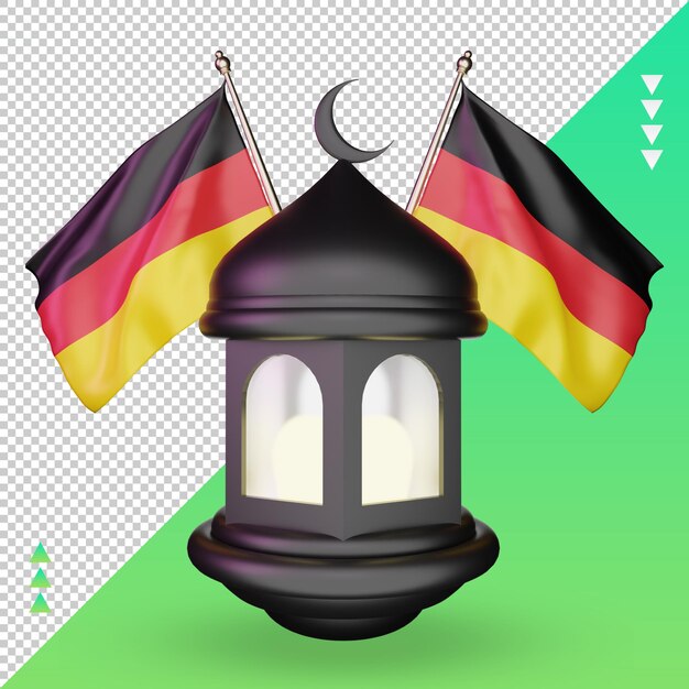 3d Ramadan Lanterne Allemagne Drapeau Rendu Vue De Face