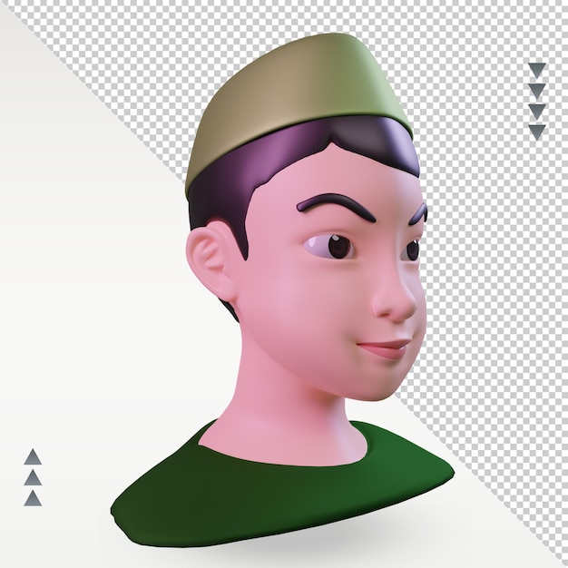 3d ramadan man musulmán icono renderizado vista izquierda