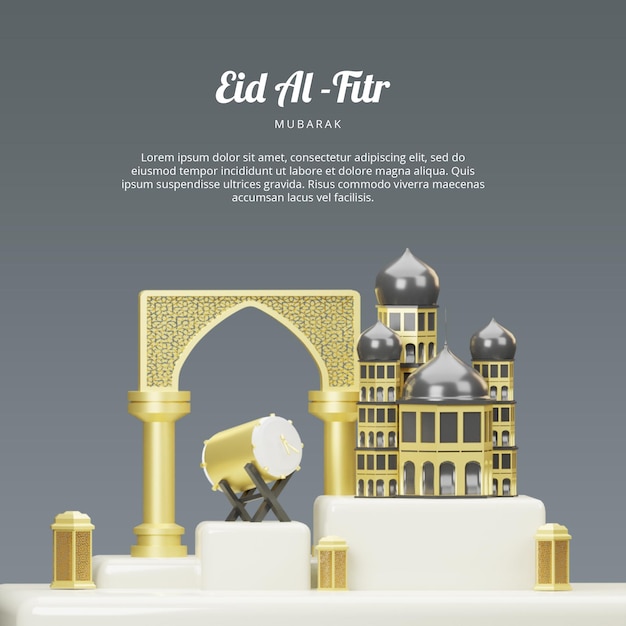 3d-ramadan ramadan-gruß vorderansicht