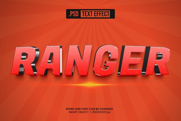 3D Ranger Text-Effekt bearbeitbar