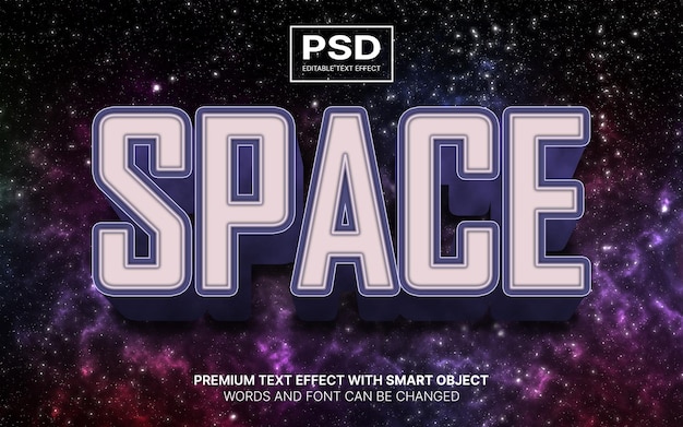 PSD 3d-raum editierbarer texteffekt