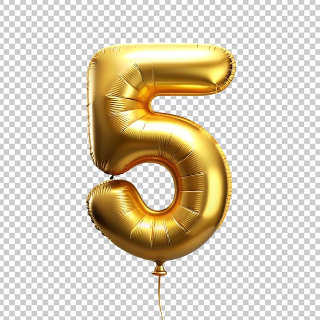 3d realista 5 números de oro globo de papel de helio