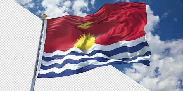 PSD 3d realista representa la bandera de kiribati transparente