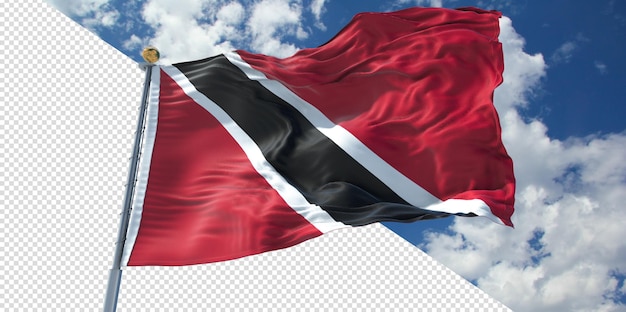 3D realista torna a bandeira de Trinidad transparente