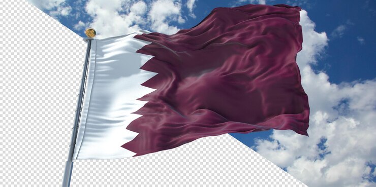 PSD 3d realista torna a bandeira do qatar transparente