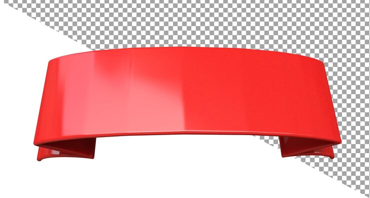 PSD 3d réaliste bannière de ruban rouge conception d'étiquette réaliste maquette de modèle transparent