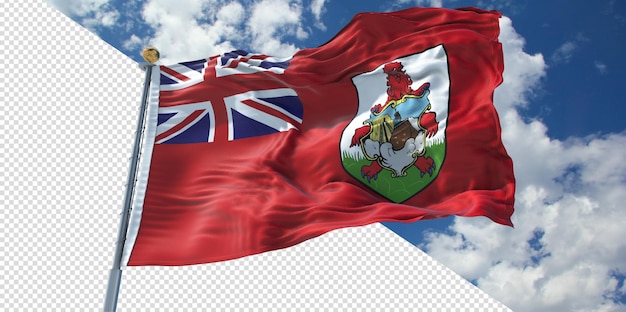 La 3d réaliste rend le drapeau des Bermudes transparent