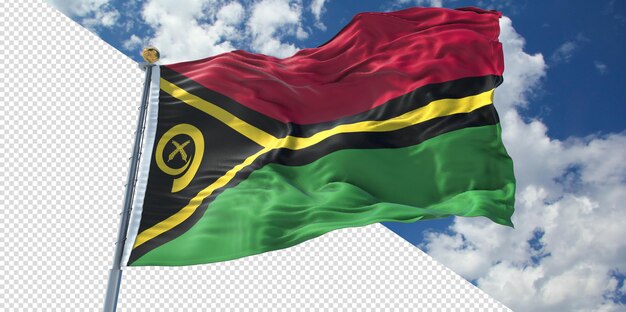 3d Réaliste Rend Le Drapeau Du Vanuatu Transparent