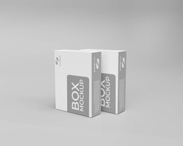 3d realistic box mockup