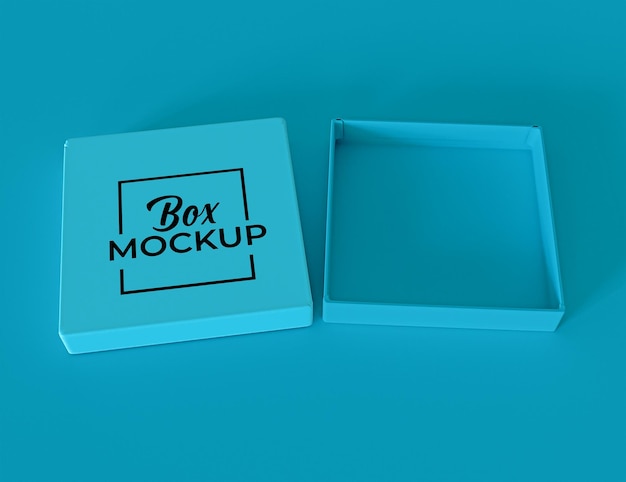 3d realistic box mockup