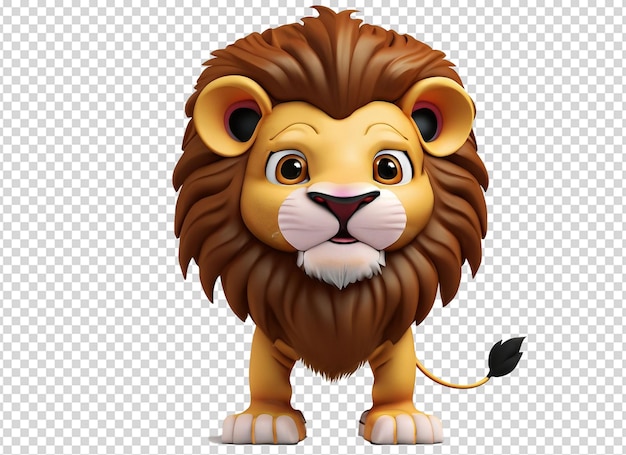 3D Realistic Cute Lion Mascot su sfondo bianco 3D Realism Cute Lion mascot su sfondobio bianco