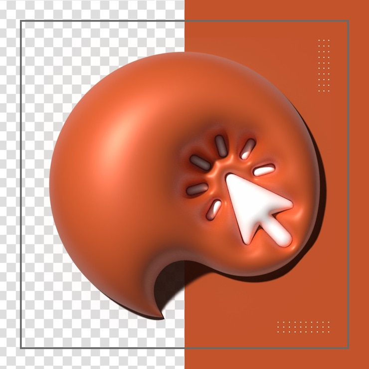 PSD 3d realistic mouse cursor 3d rendering illustration