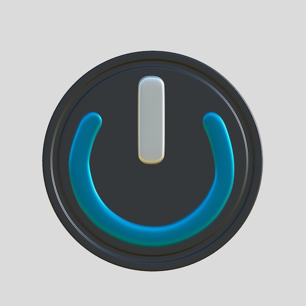 3d realistic power on icon