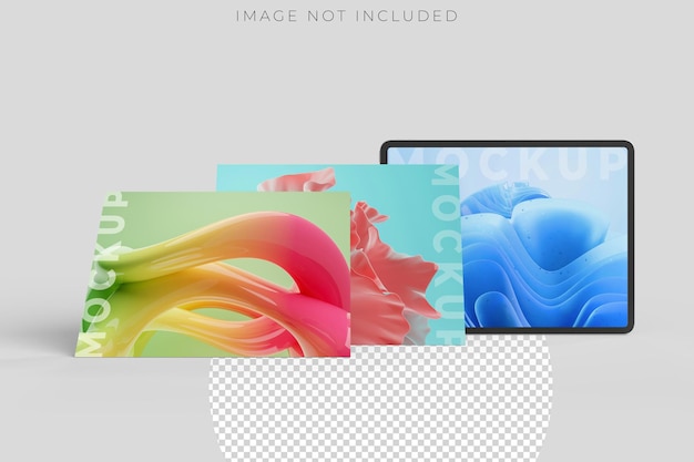 3D realistic tablet digital device blank screen mockup with blank screen on background Perfect for presentation interface UI UX showcase digital product display website application or ads