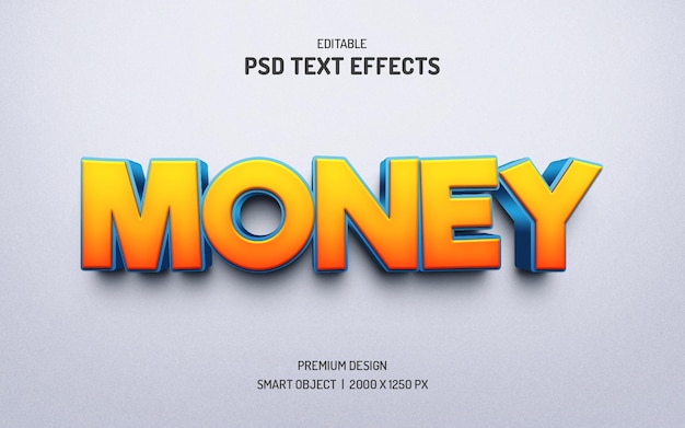 3D realistische bearbeitbare Textstileffekte