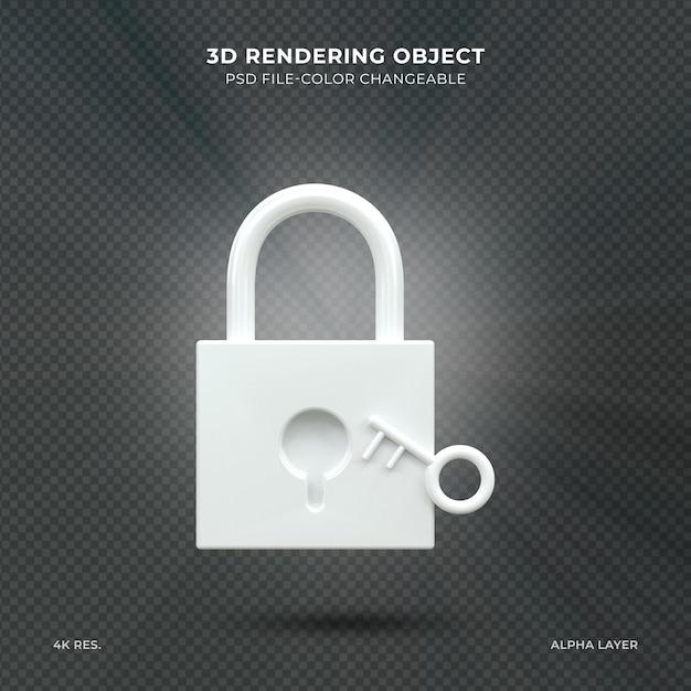 3D-realistische Darstellung des gesperrten Vorhängeschlosses Sicherheits- oder Sicherheitssymbol 3d-Rendering