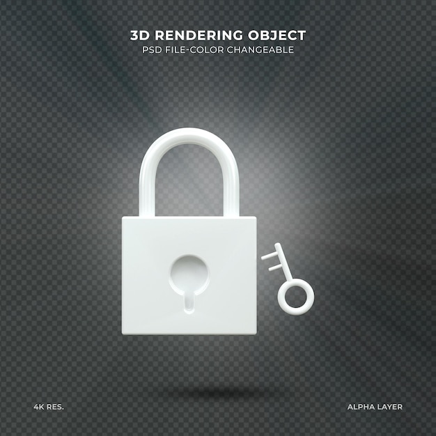 3D-realistische Darstellung des gesperrten Vorhängeschlosses Sicherheits- oder Sicherheitssymbol 3d-Rendering