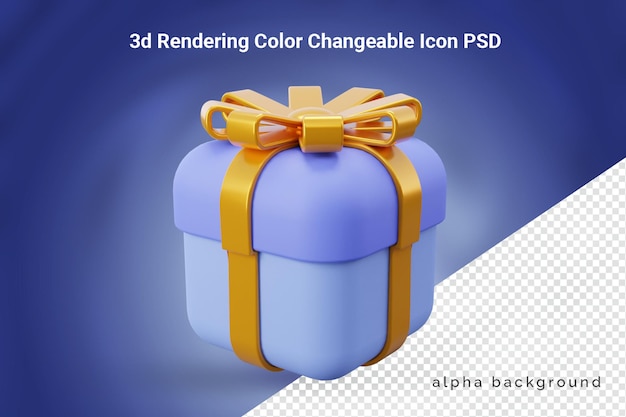 PSD 3d realistische geschenkbox-symbol