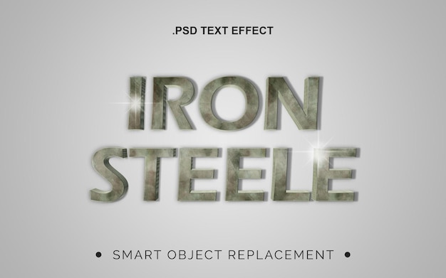 3D-realistischer Metall-Chrom-Text-Effekt